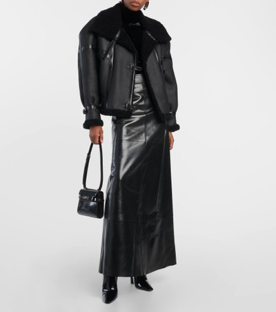 SAINT LAURENT Leather maxi skirt outlook