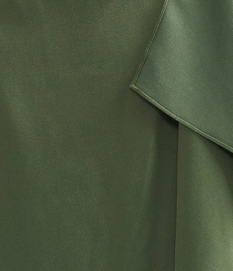 SATIN CADY DRAPED MIDI SKIRT 5