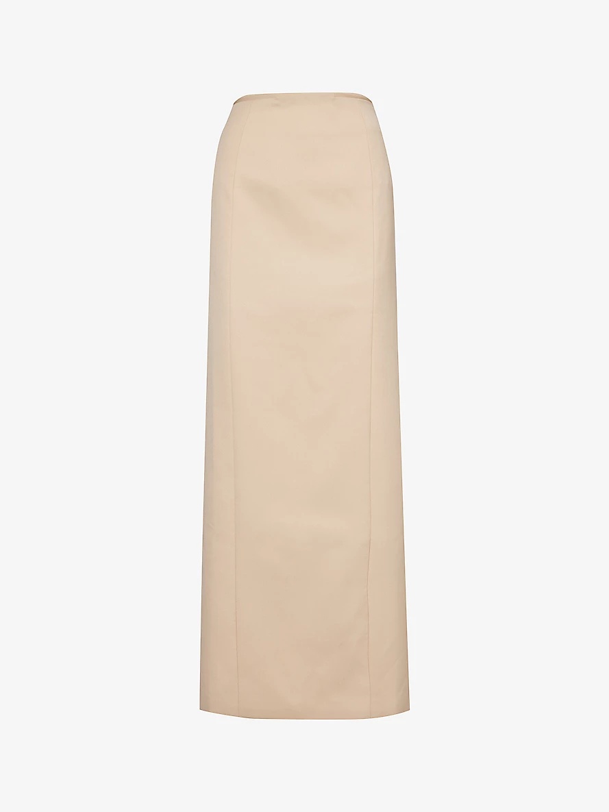 Racquet mid-rise wool-blend maxi skirt - 1