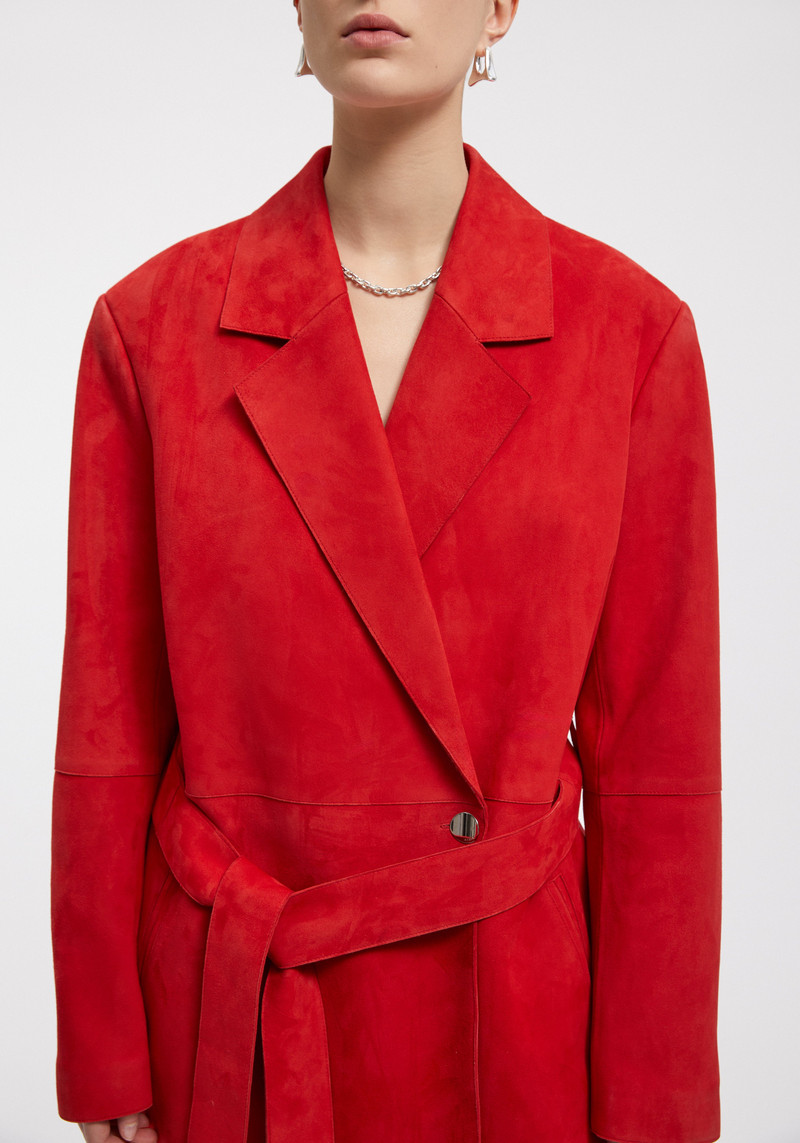 SWORD Suede belted blazer 3