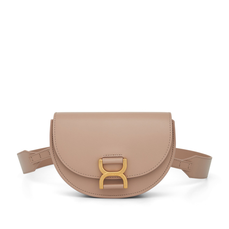 Chloé Mini Marcie Leather Shoulder Bag in Nomad Beige outlook