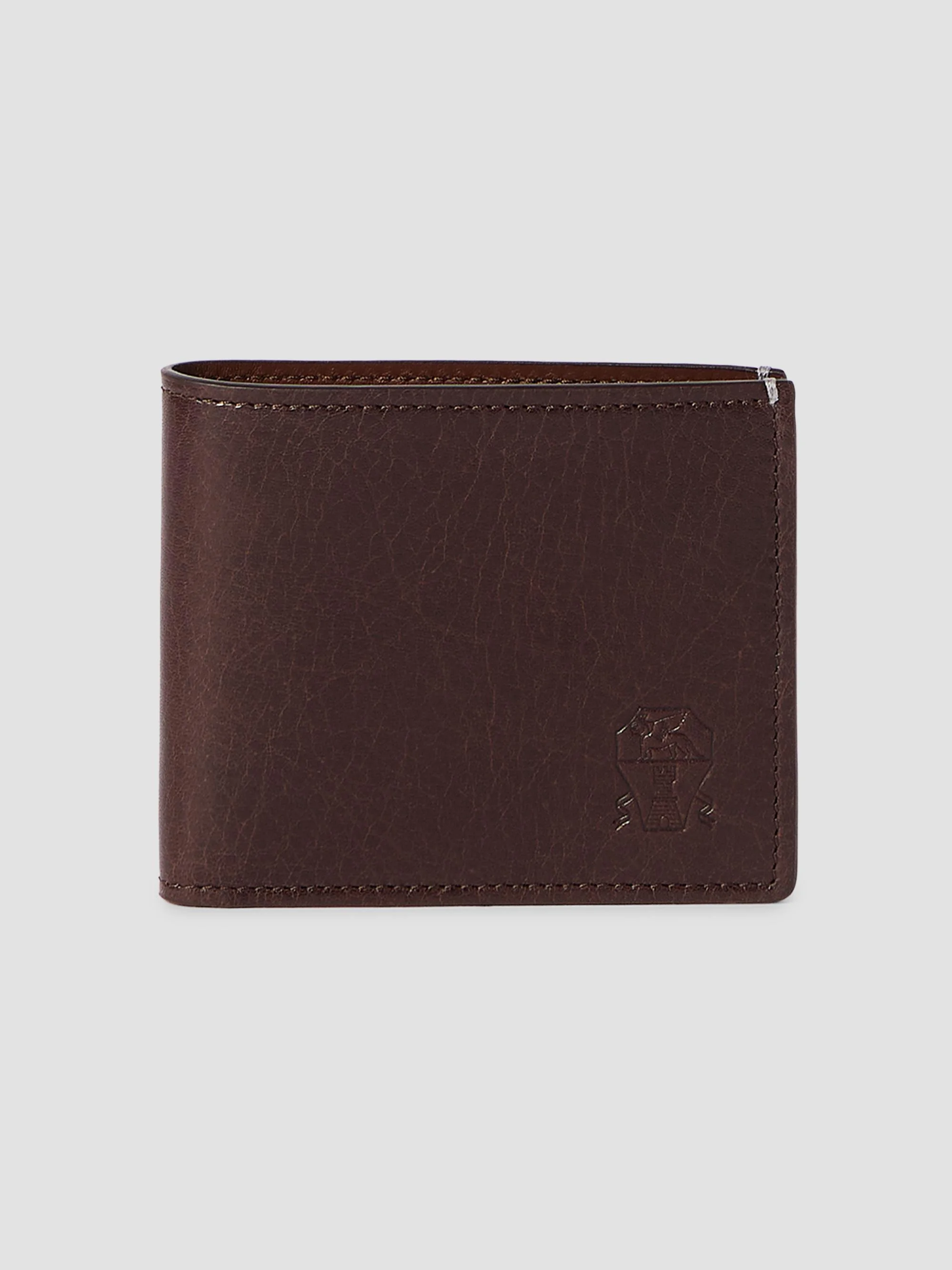 Men's Brushed Leather Wallet - Brown - 1