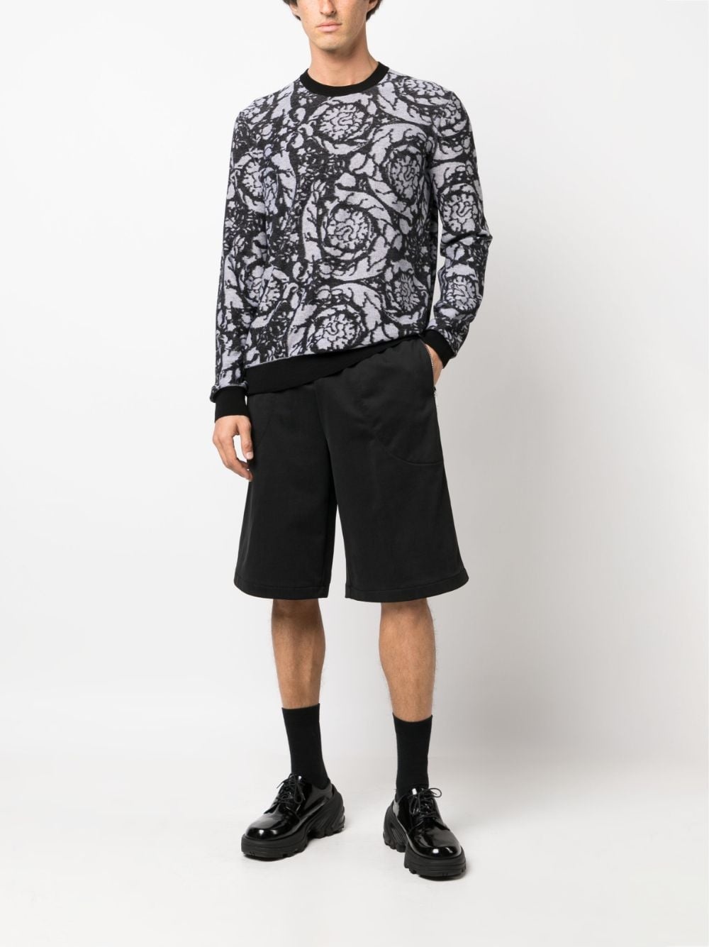 Barocco-intarsia crew-neck jumper - 2