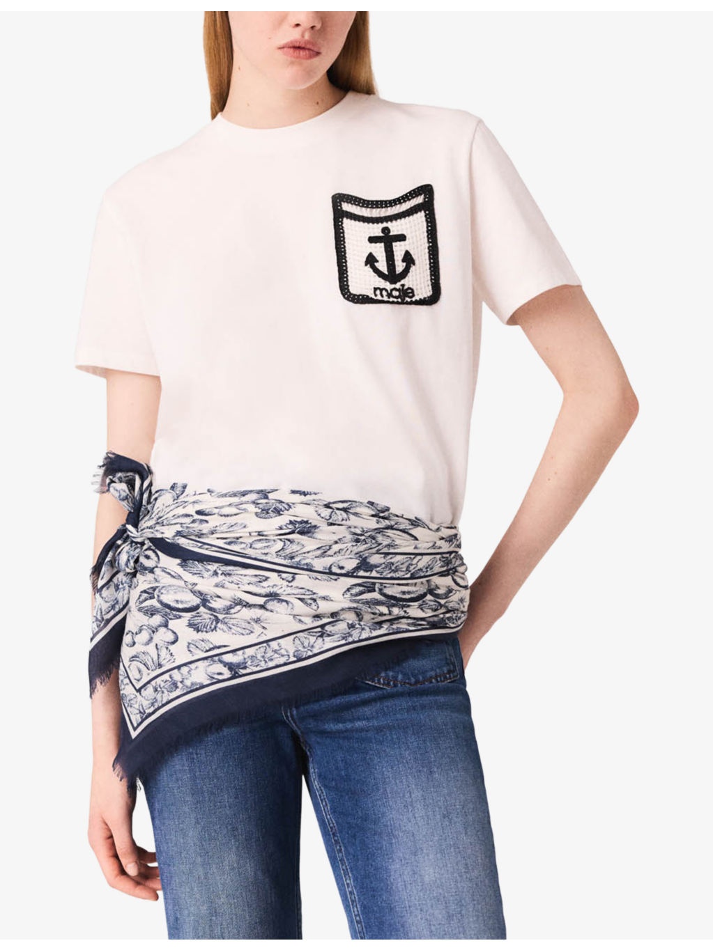 Crochet-Pocket Short-Sleeve Cotton T-Shirt - 3