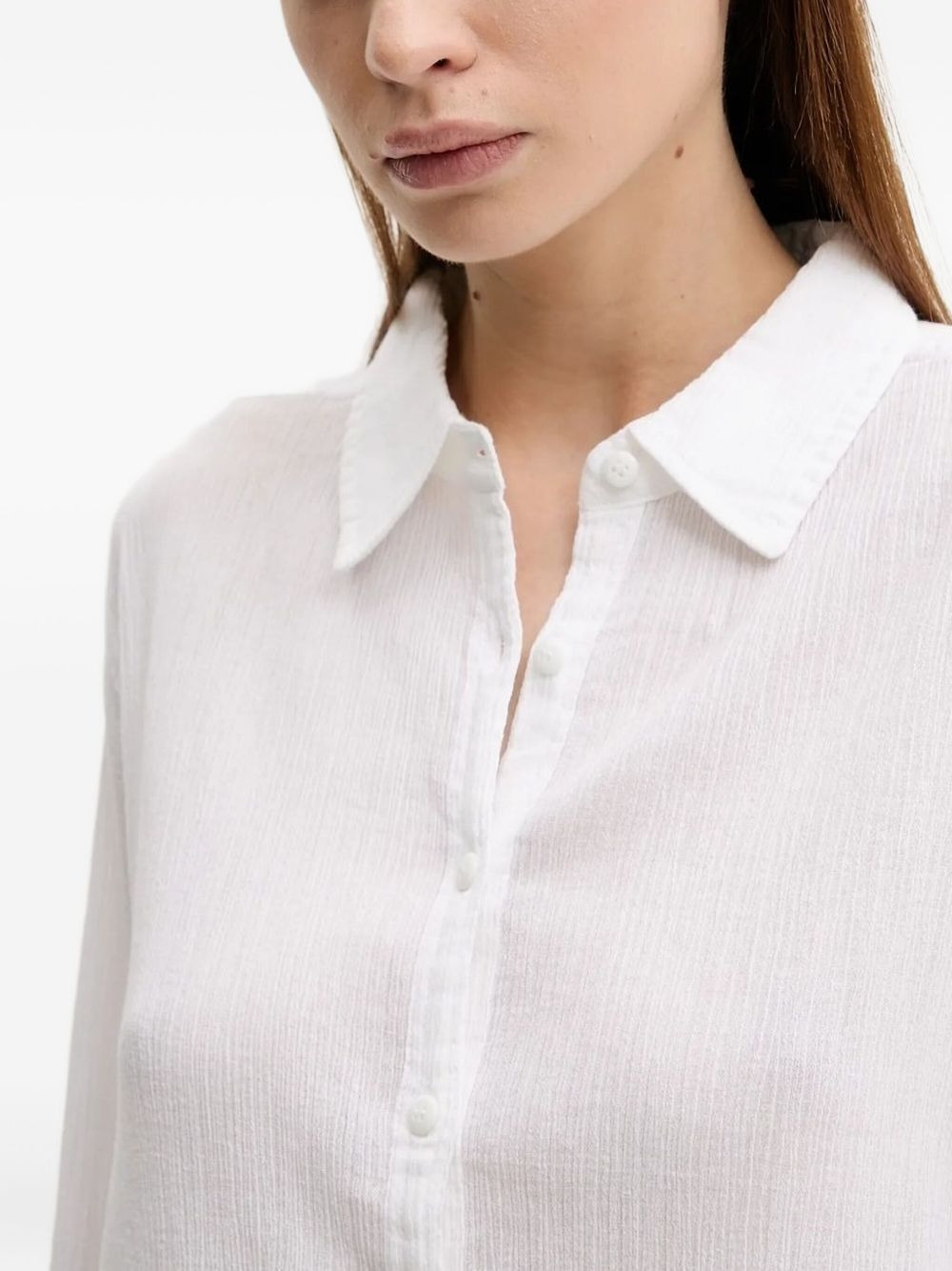 textured button-down shirt - 3
