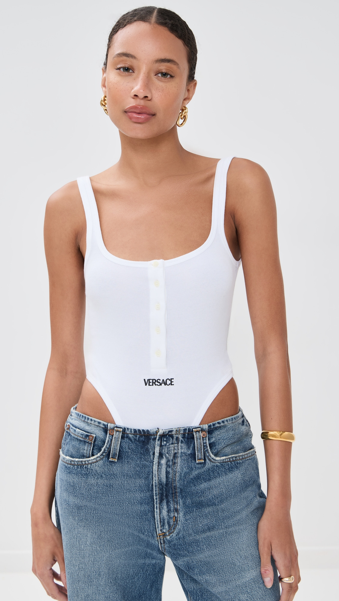 Tex Queen Rib Tank Thong Bodysuit - 1