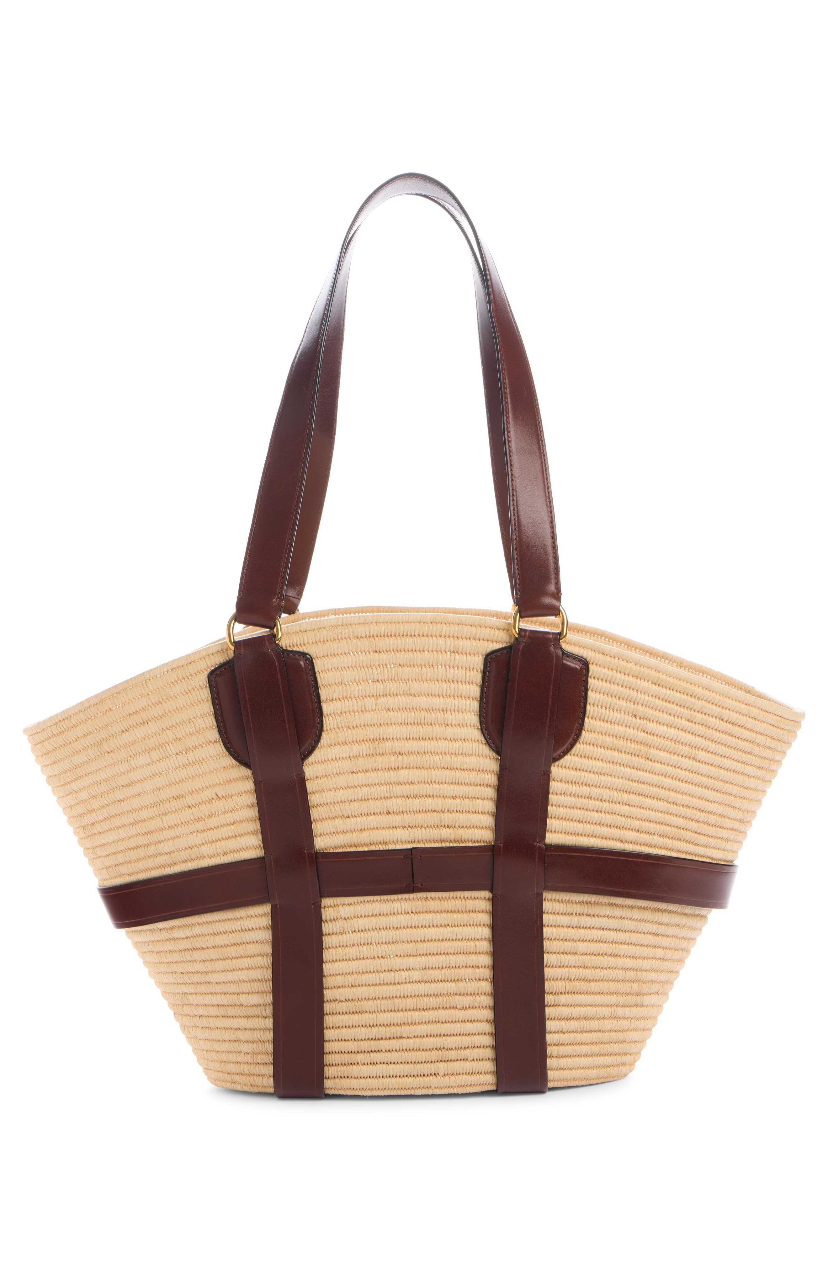 Chloé Kerala Straw & Leather Tote in Dark Ebony at Nordstrom - 2