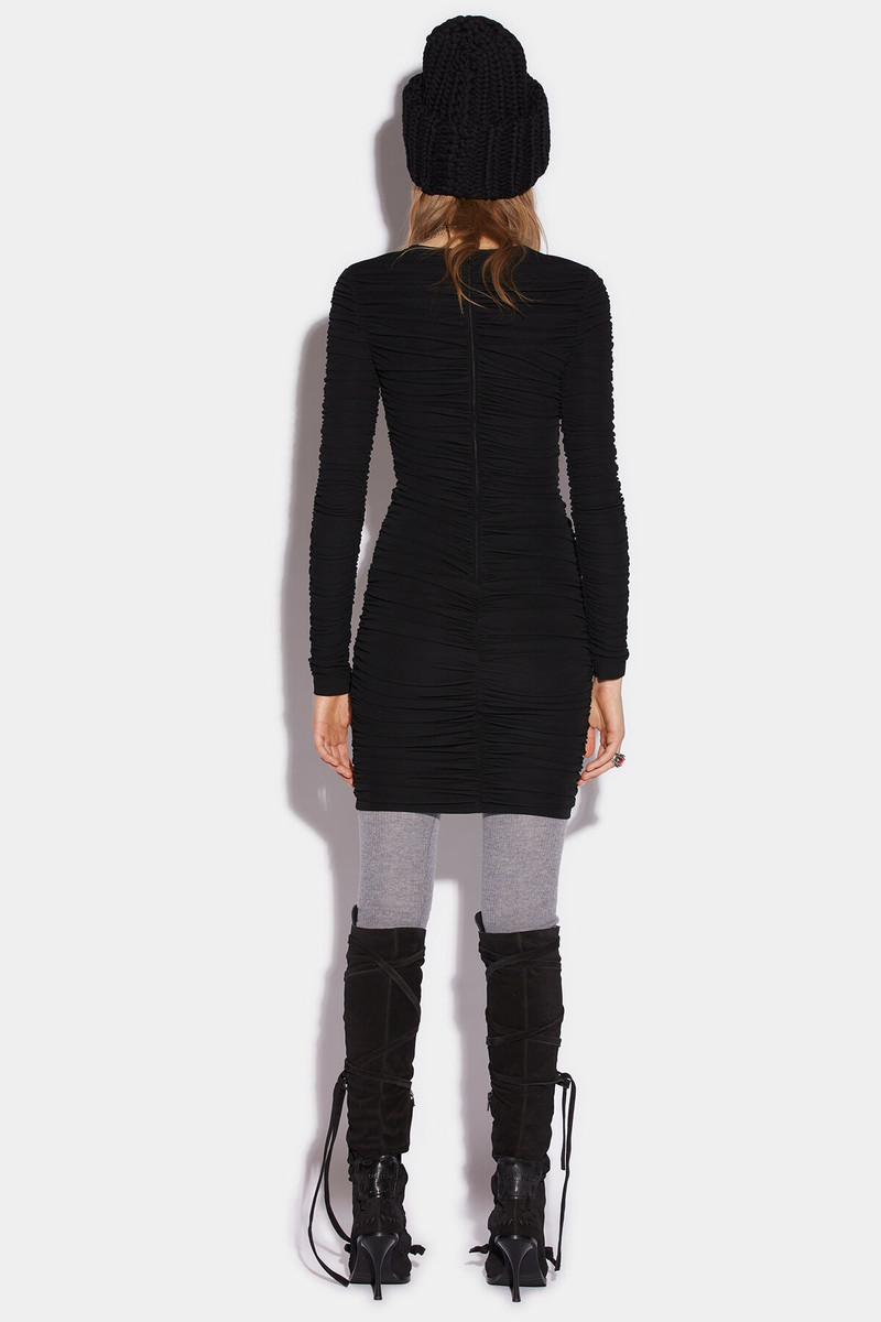 DSQUARED2 RUCHED LONG SLEEVE MINI DRESS outlook