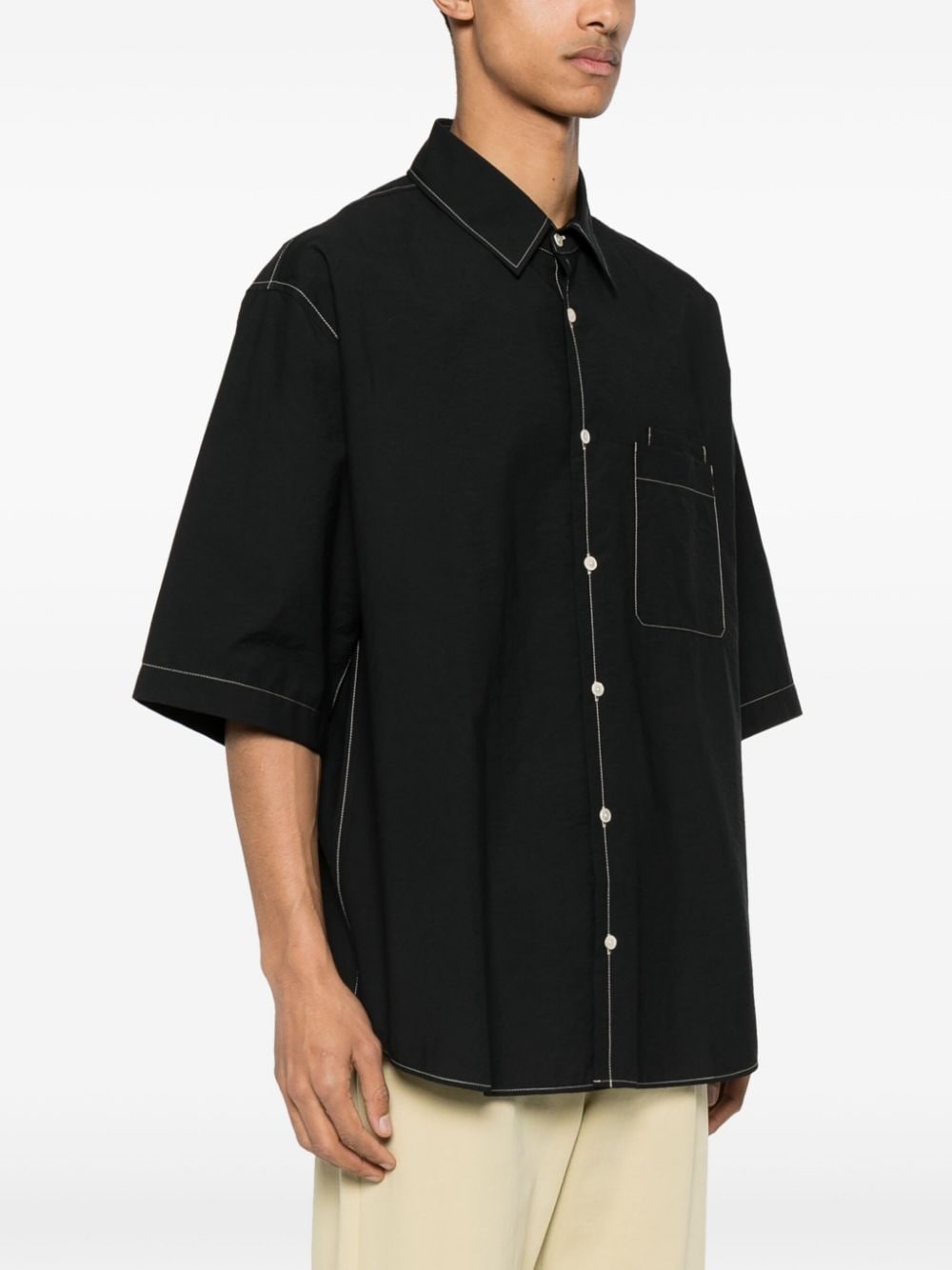 contrast-stitching shirt - 3