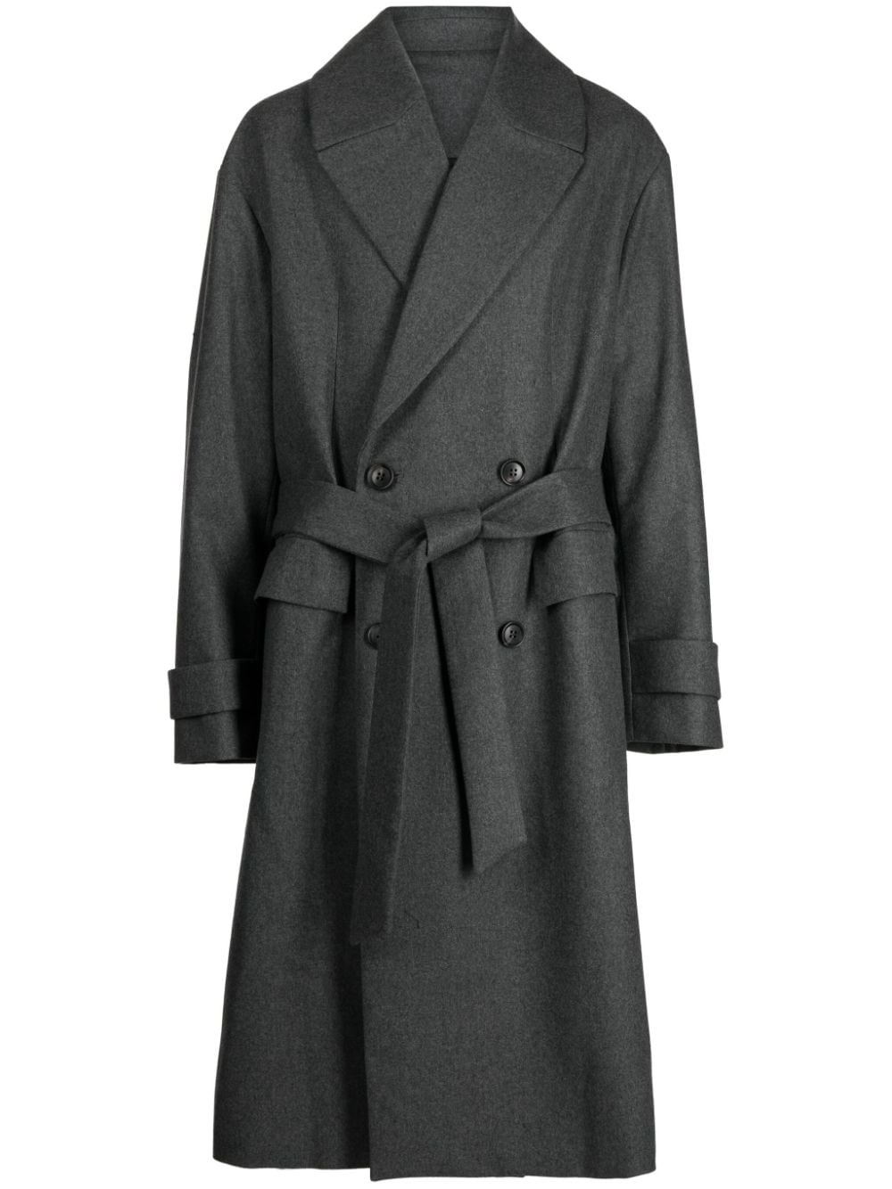 tied-waist wool coat - 1