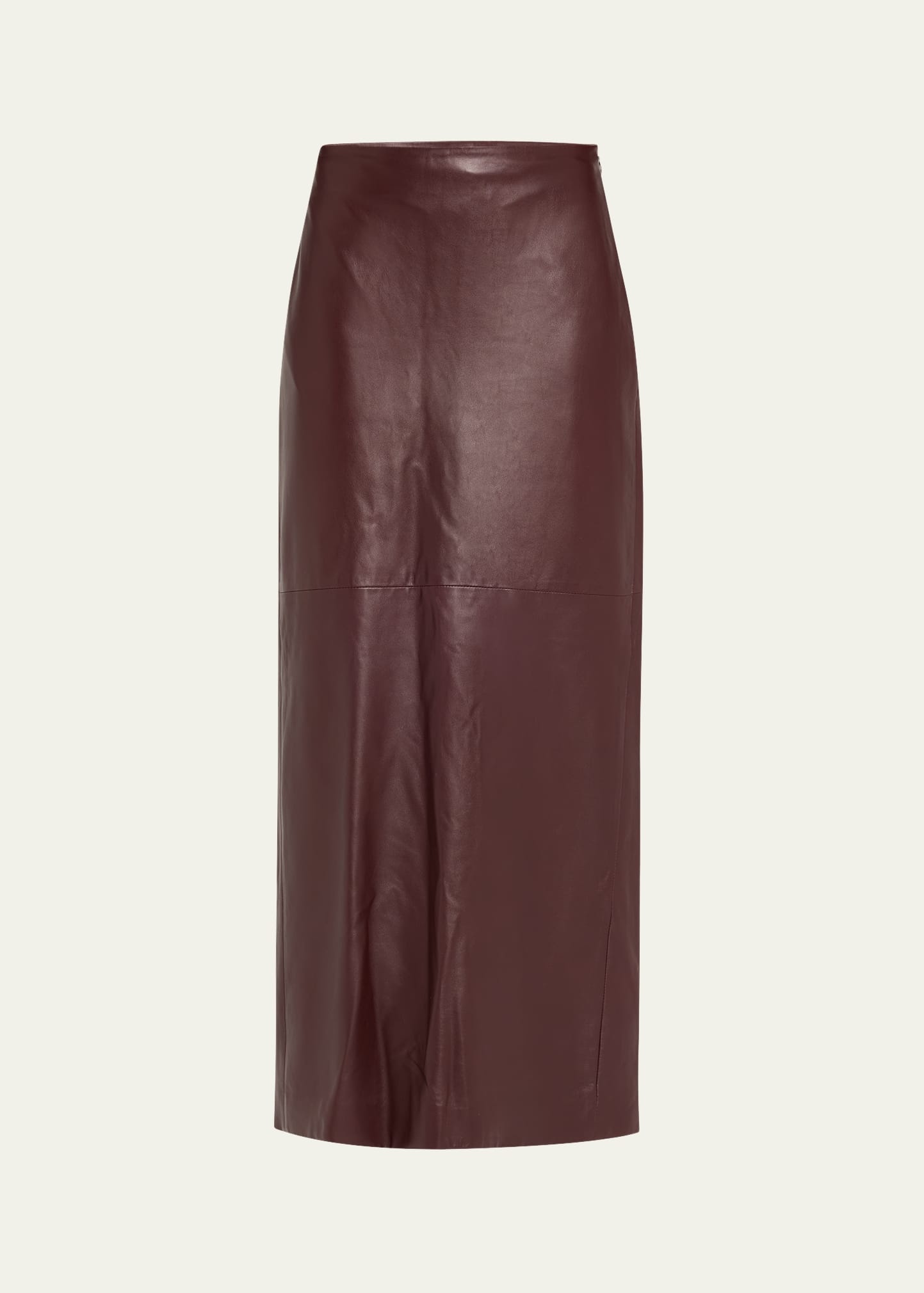 Stretch Nappa Leather Midi Skirt - 1