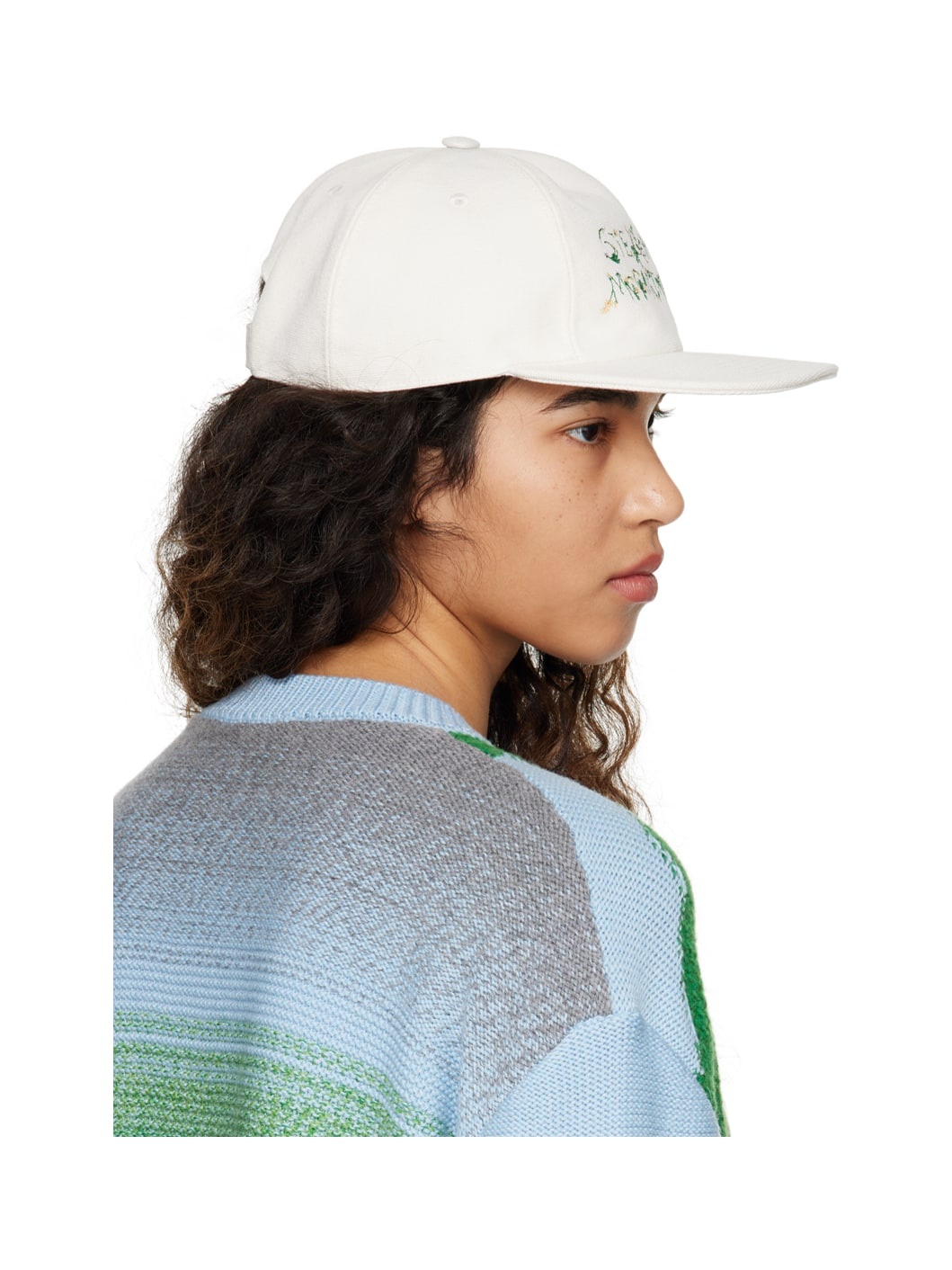 White Embroidered Cap - 3