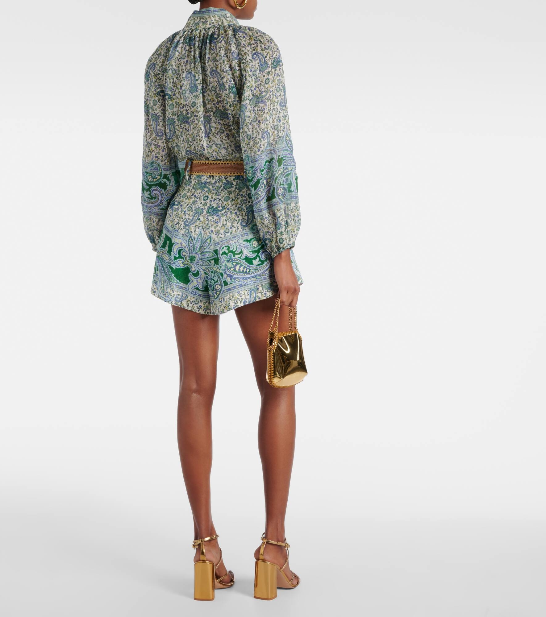 Ottie paisley linen shorts - 3