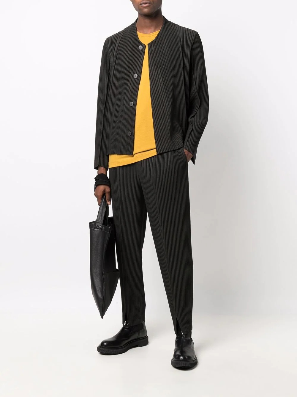 plissé-effect tapered trousers - 2