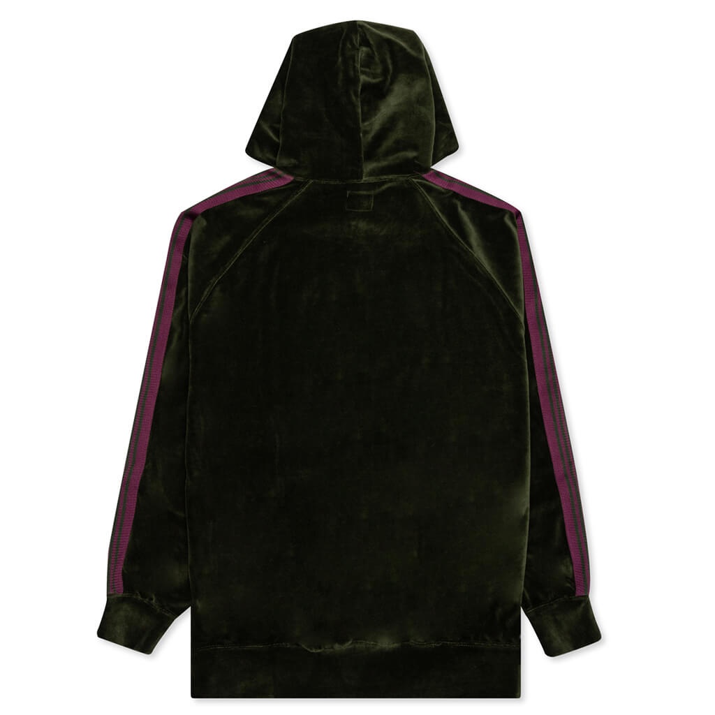 NEEDLES VELOUR TRACK HOODIE - GREEN - 2