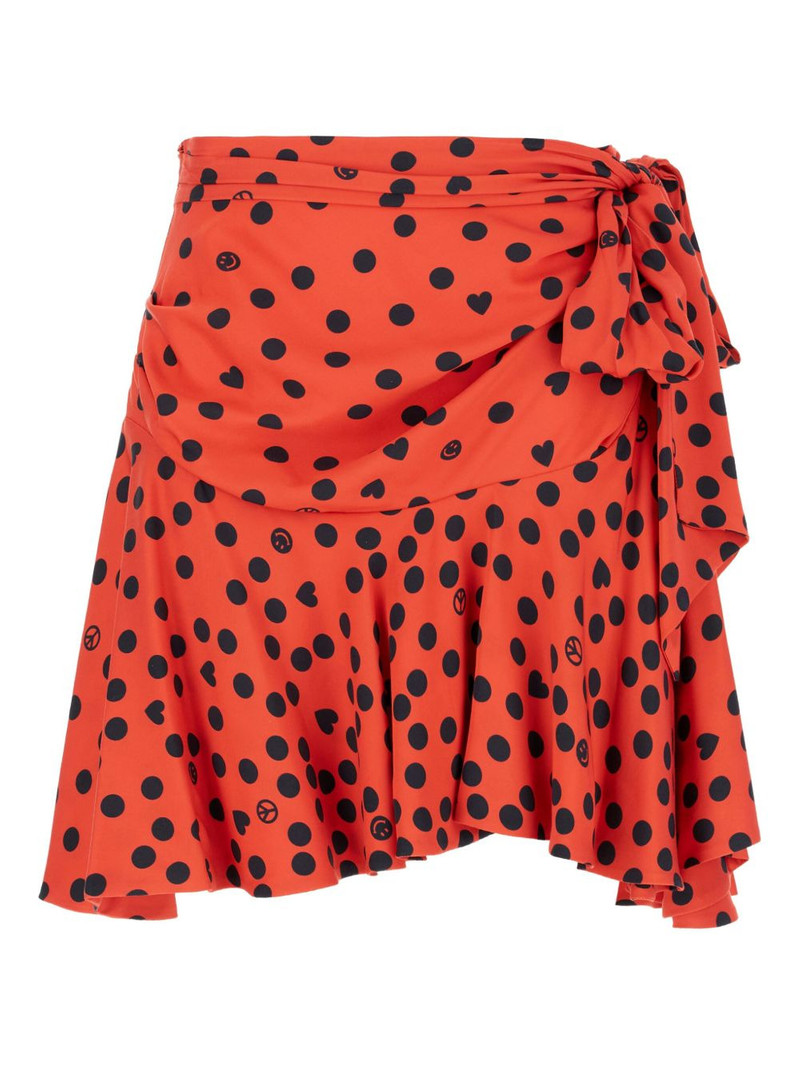 polka-dot ruffle-hem mini skirt 1