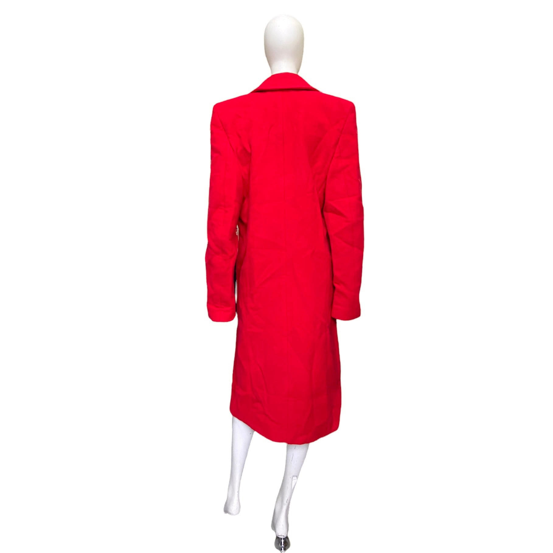 Balenciaga Ss19 runway 80s boxy shoulder red camel wool coat jacket 46 - 11