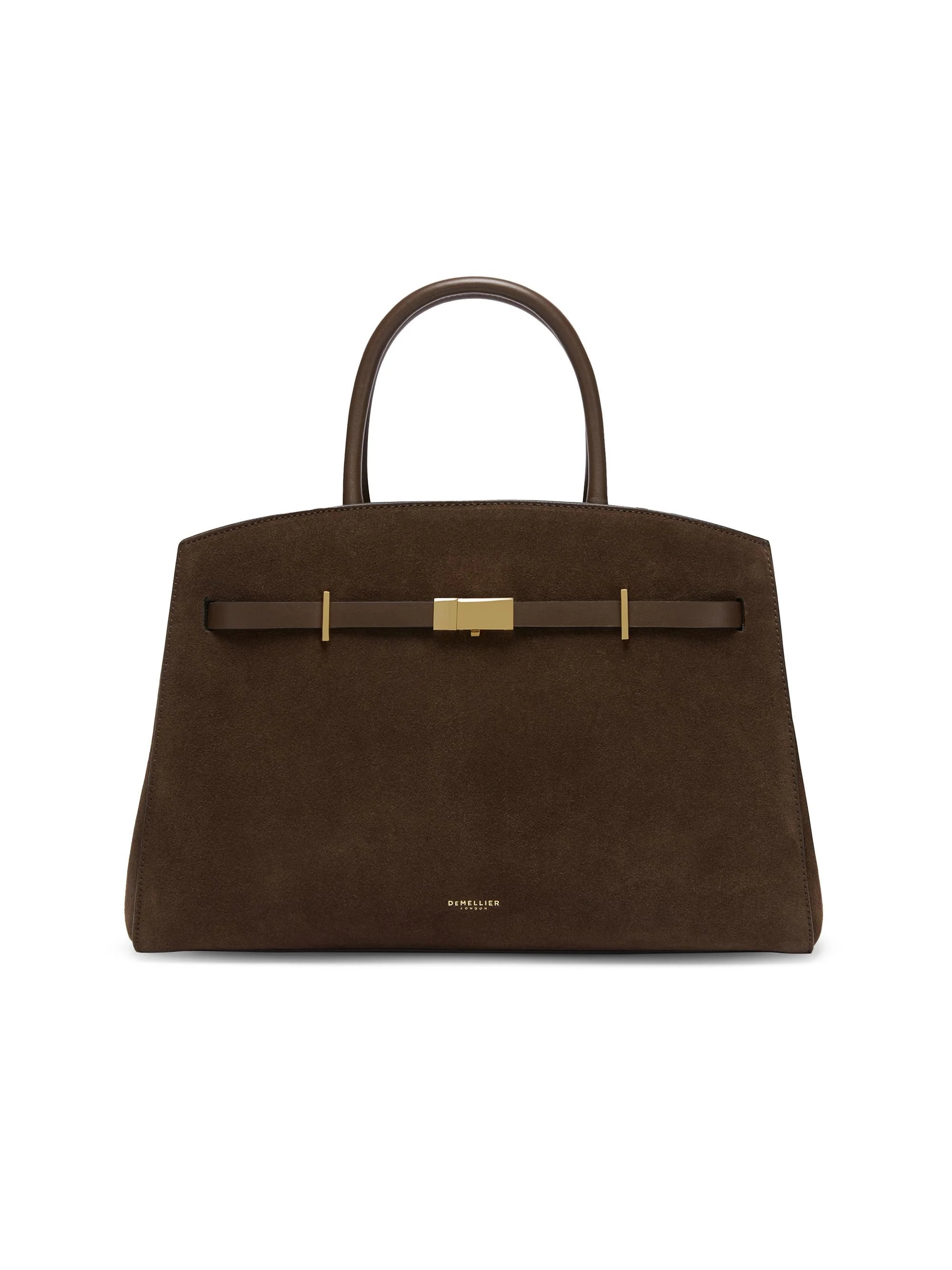 Women's Hudson Belted Suede Top Handle Bag - Mocha - 1