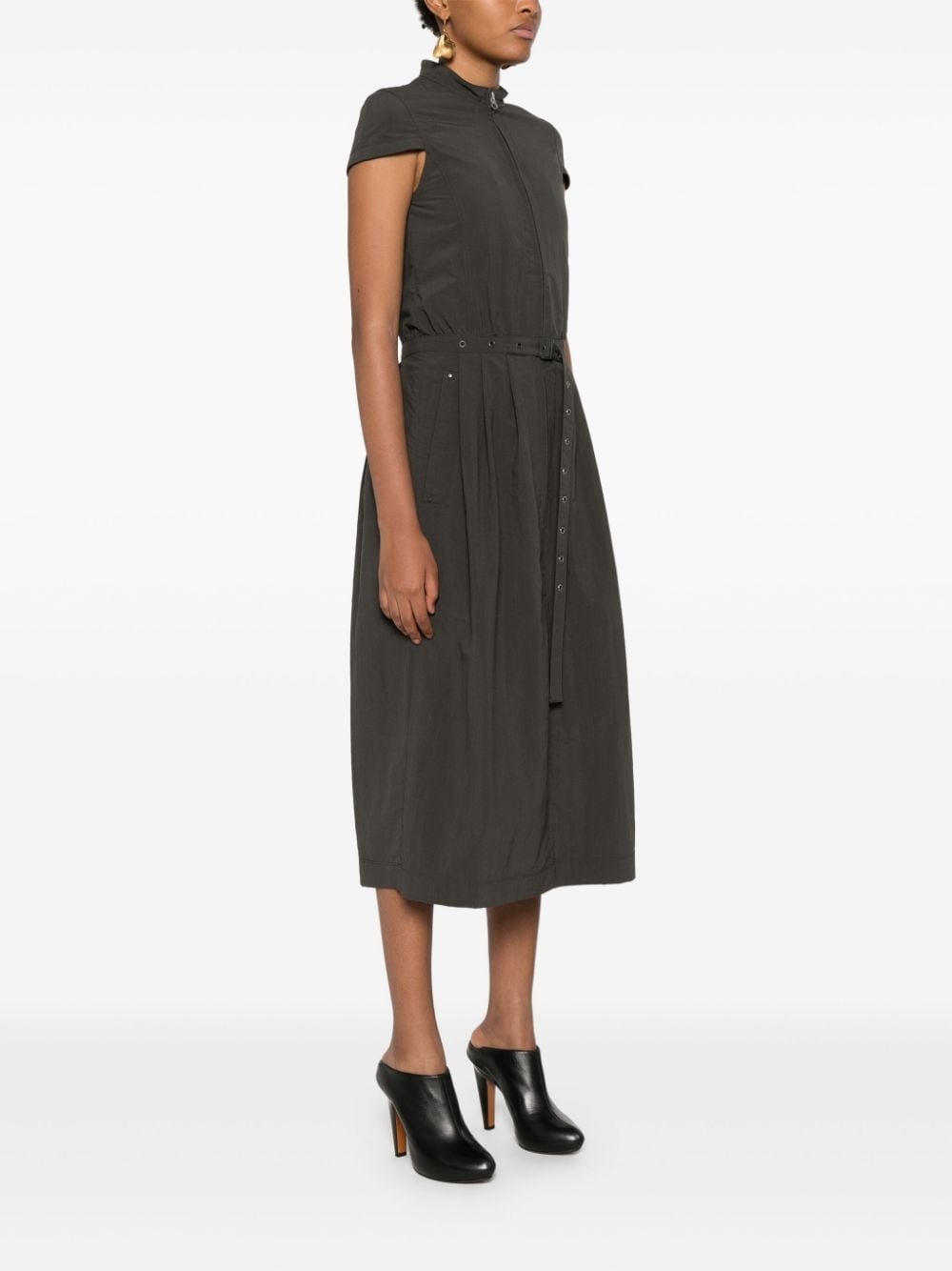 pleat-detail midi dress - 3