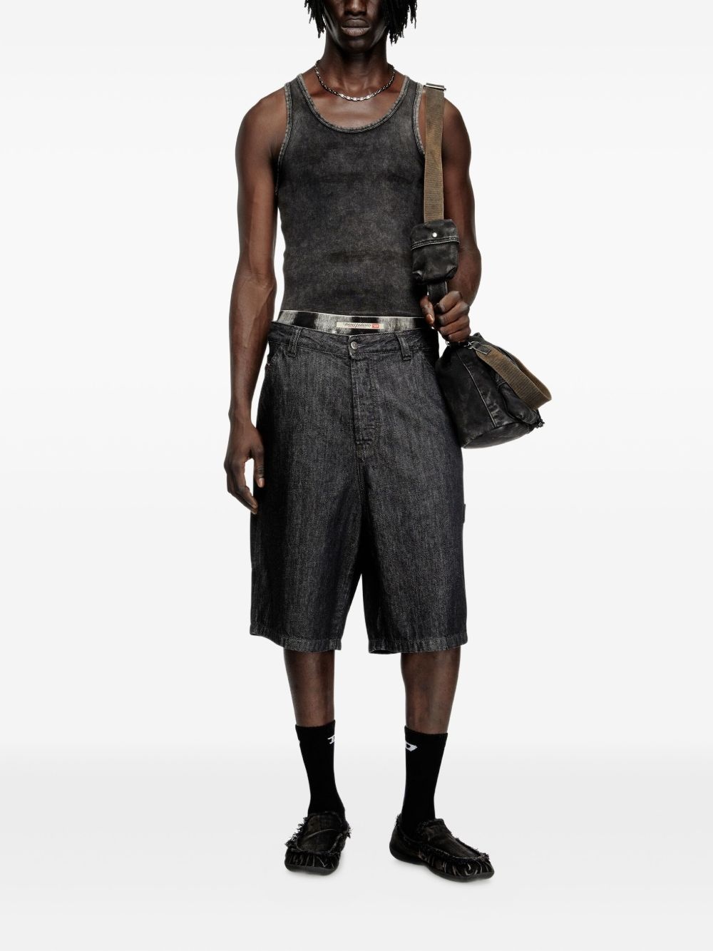 D-Livery-W utility-pocket denim shorts - 2