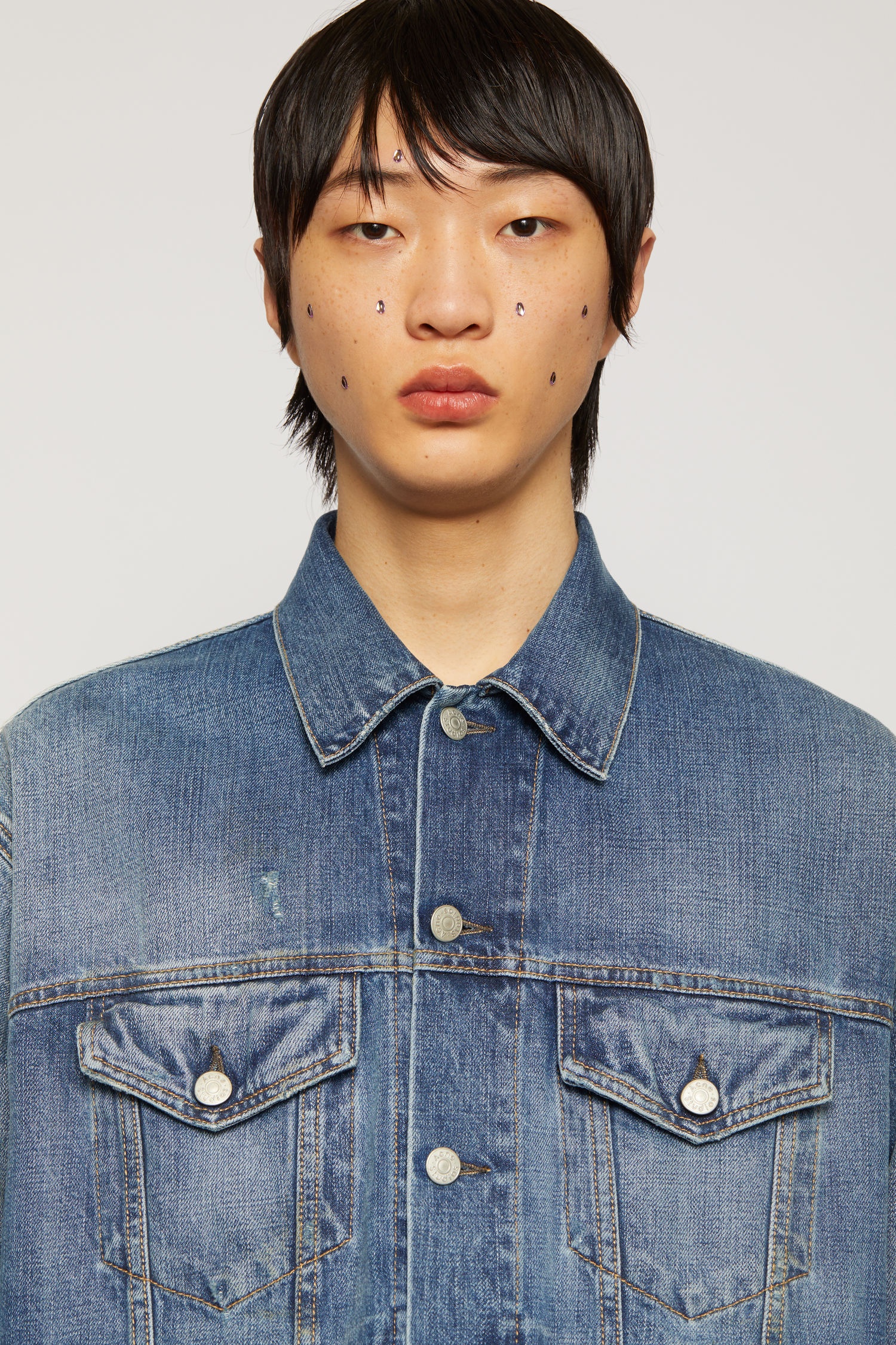 Oversized denim jacket mid blue - 7