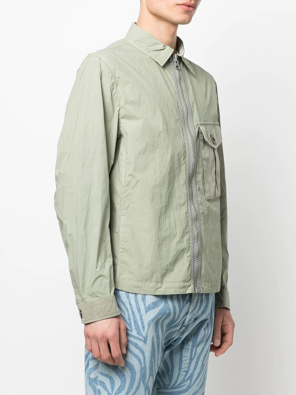 flap-pocket zip-up lightweight jacket - 3