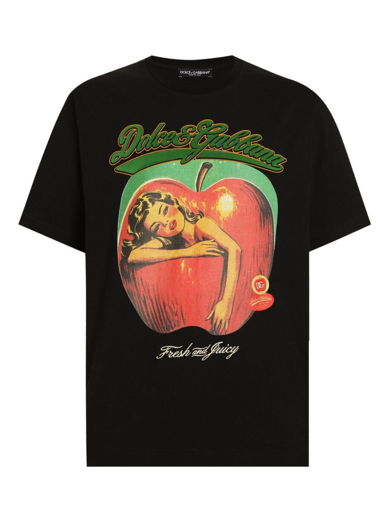 apple print T-shirt 1