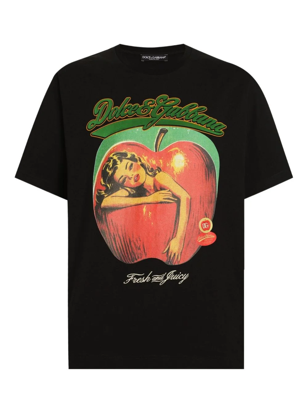 apple print T-shirt - 1