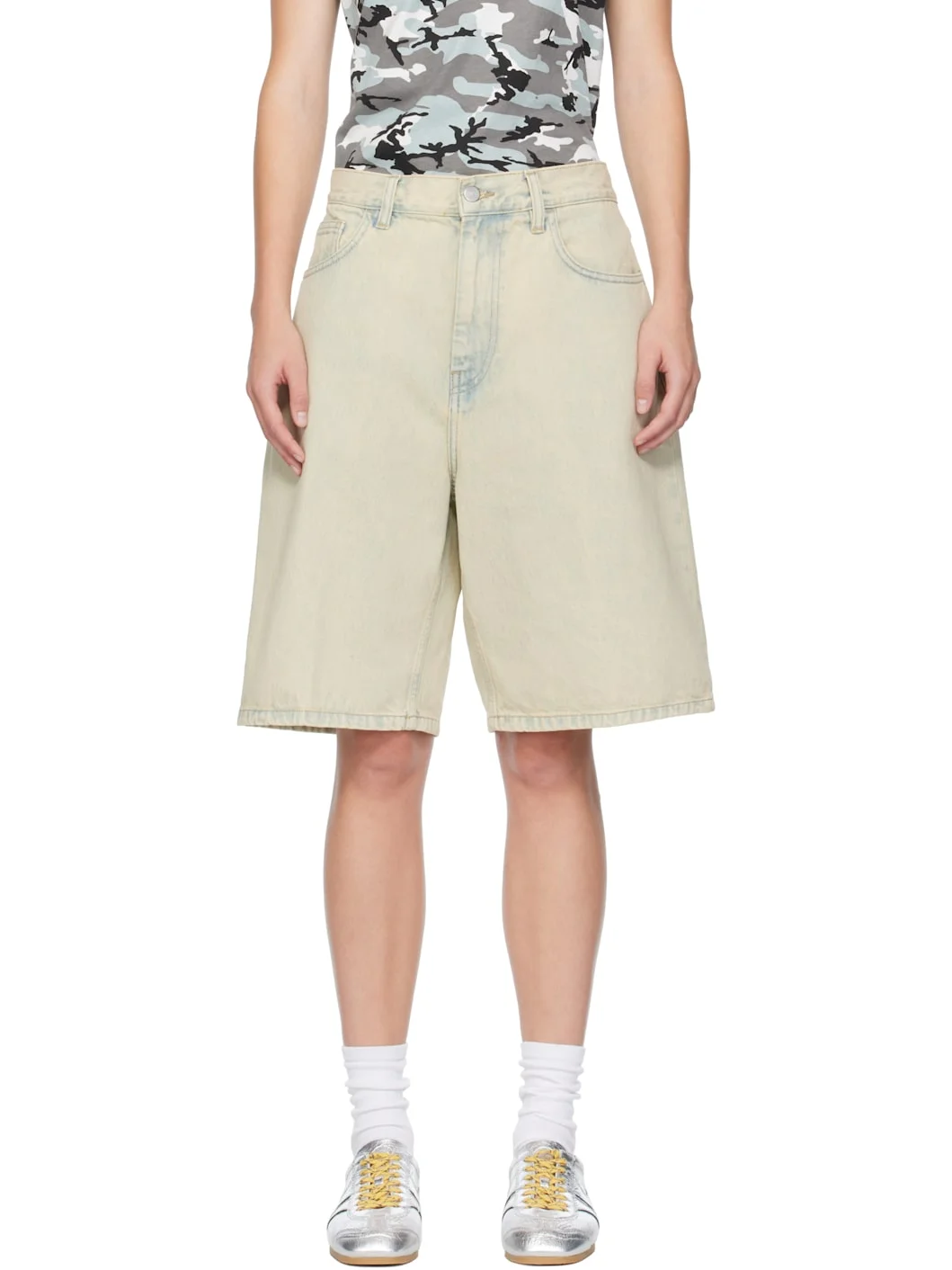 Beige Brandon Denim Shorts - 1