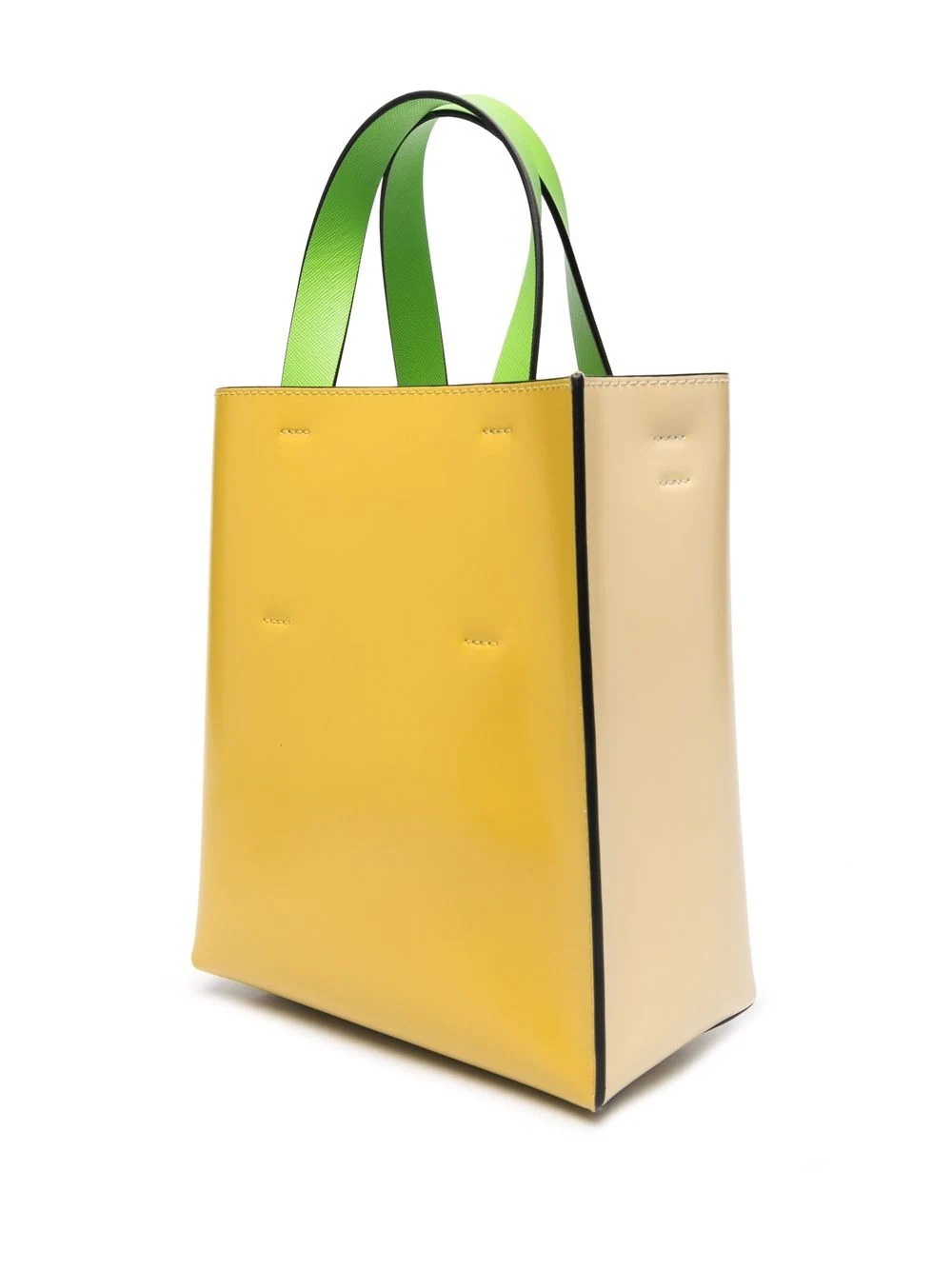 colour-block leather tote bag - 3