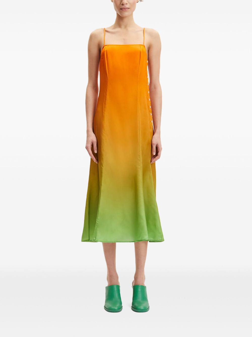 gradient silk dress - 2
