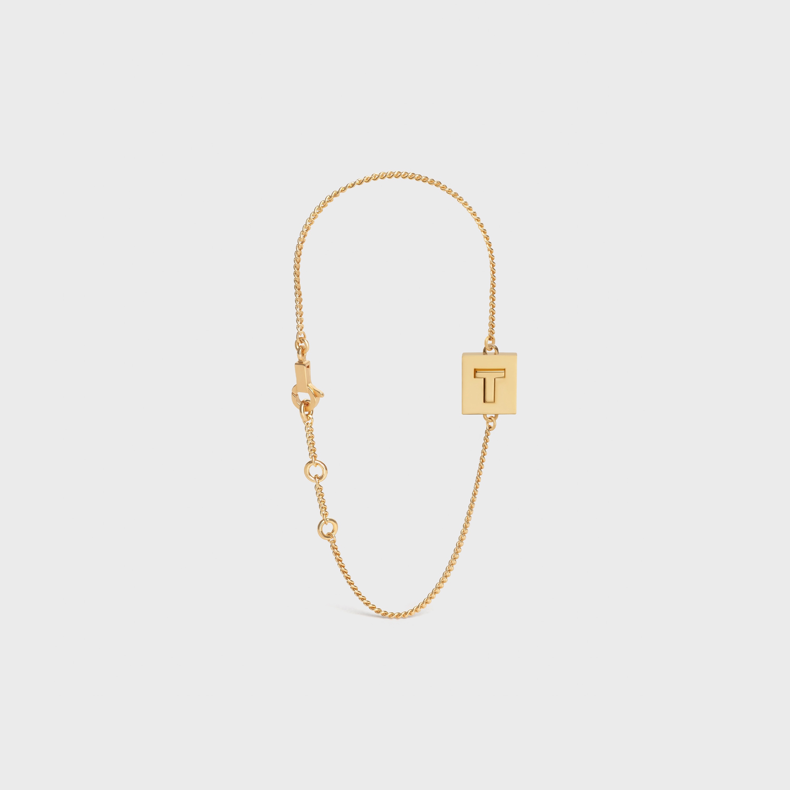 Alphabet T Bracelet in Brass with Gold Finish - 2