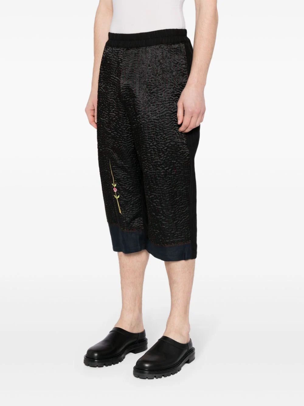 FLORAL-EMBROIDERED CROPPED TROUSERS - 3