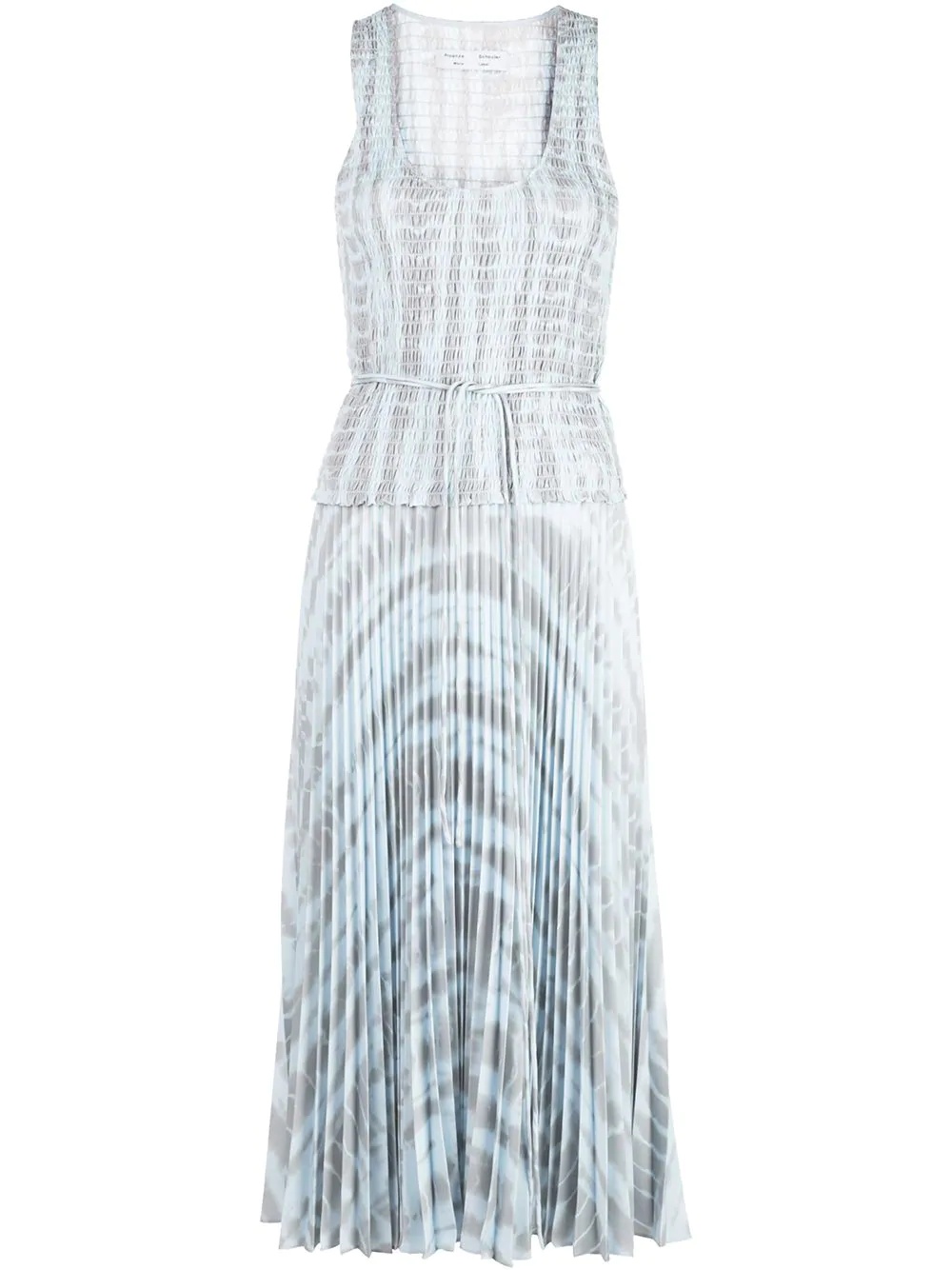 pleated tie-dye dress - 1