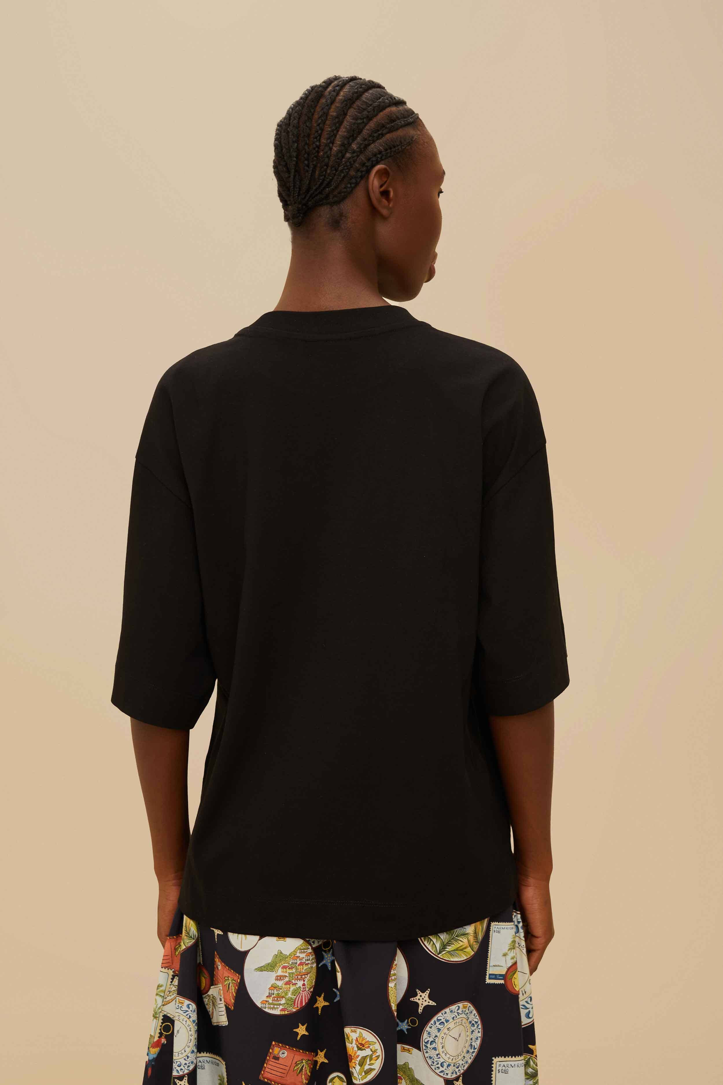 Black Tropical Organic Cotton T-Shirt - 3