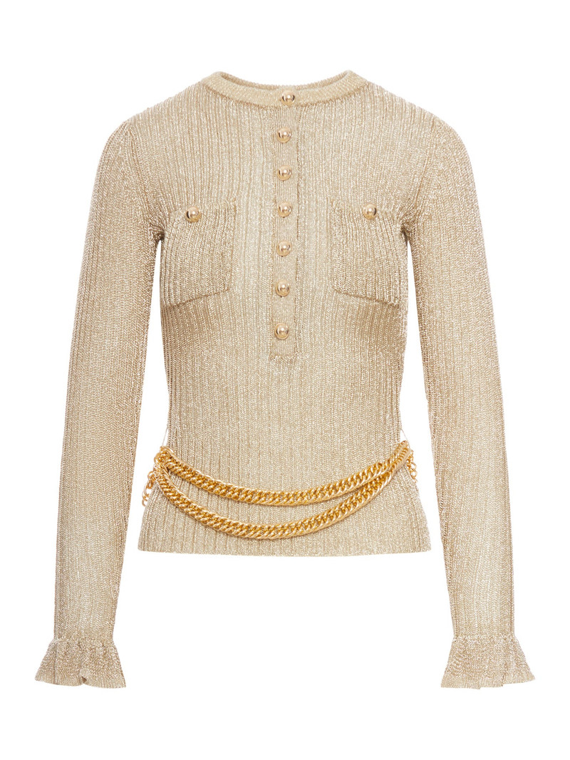 self-portrait RIBBED KNIT TOP outlook