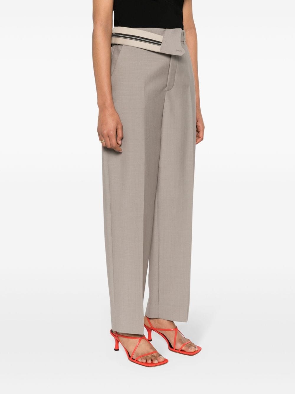 pressed-crease straight trousers - 3