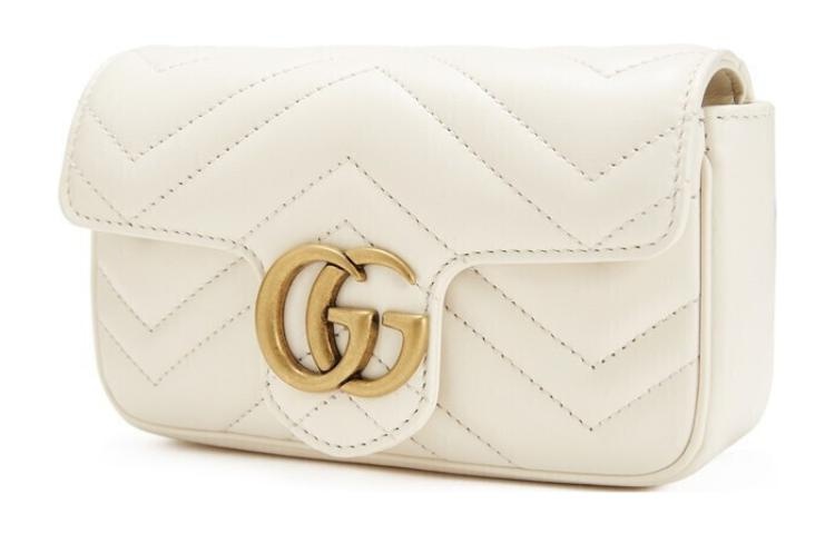 (WMNS) Gucci Silver GG Marmont Leather Tote Bag 'White' 476433-DSVRT-9022 - 2