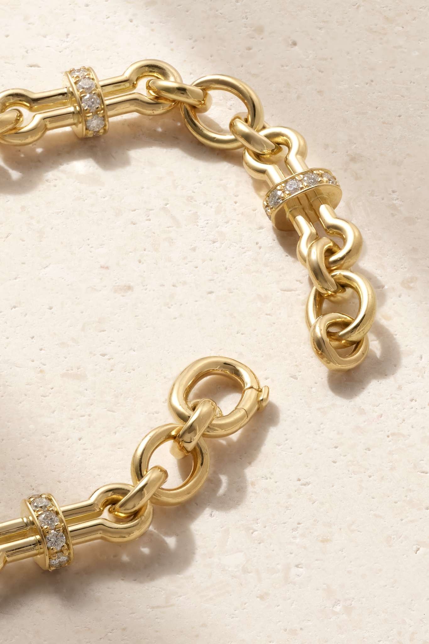 Barbell 18-karat gold diamond bracelet - 3