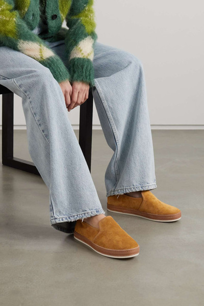 Vince Canella leather-trimmed suede loafers outlook