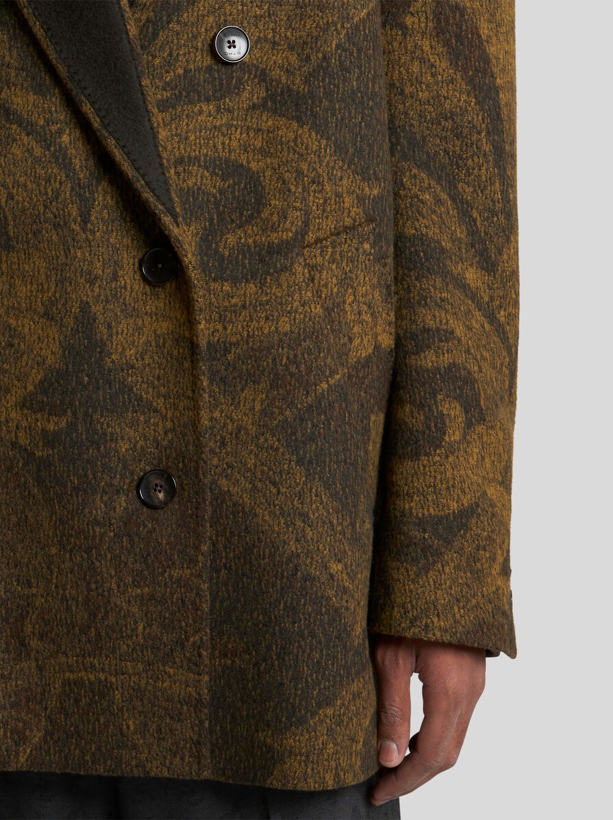 WOOL JACQUARD PEACOAT - 2