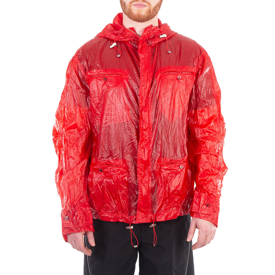 Ferragamo Red Taffeta Drawstring Hooded Jacket - 3