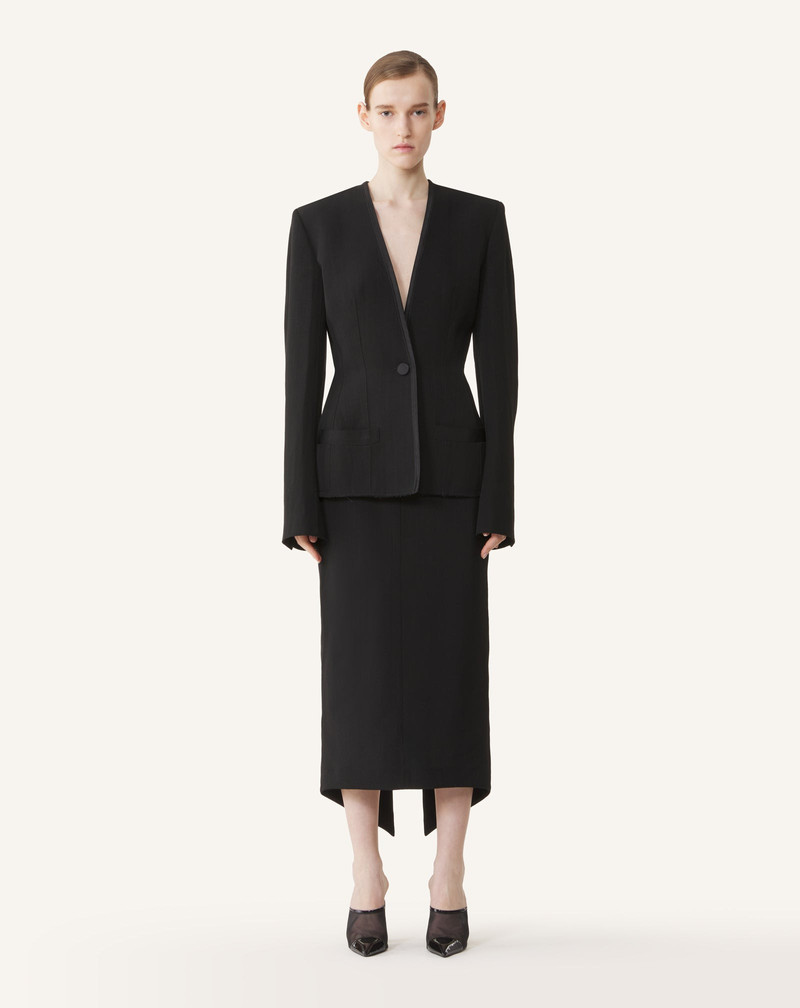 Lanvin ASYMMETRICAL MIDI SKIRT IN SILK AND VISCOSE outlook