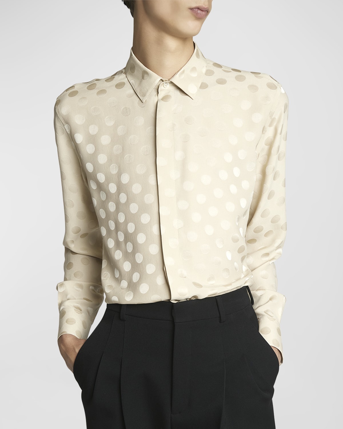 Men's Polka Dot Jacquard Dress Shirt - 5