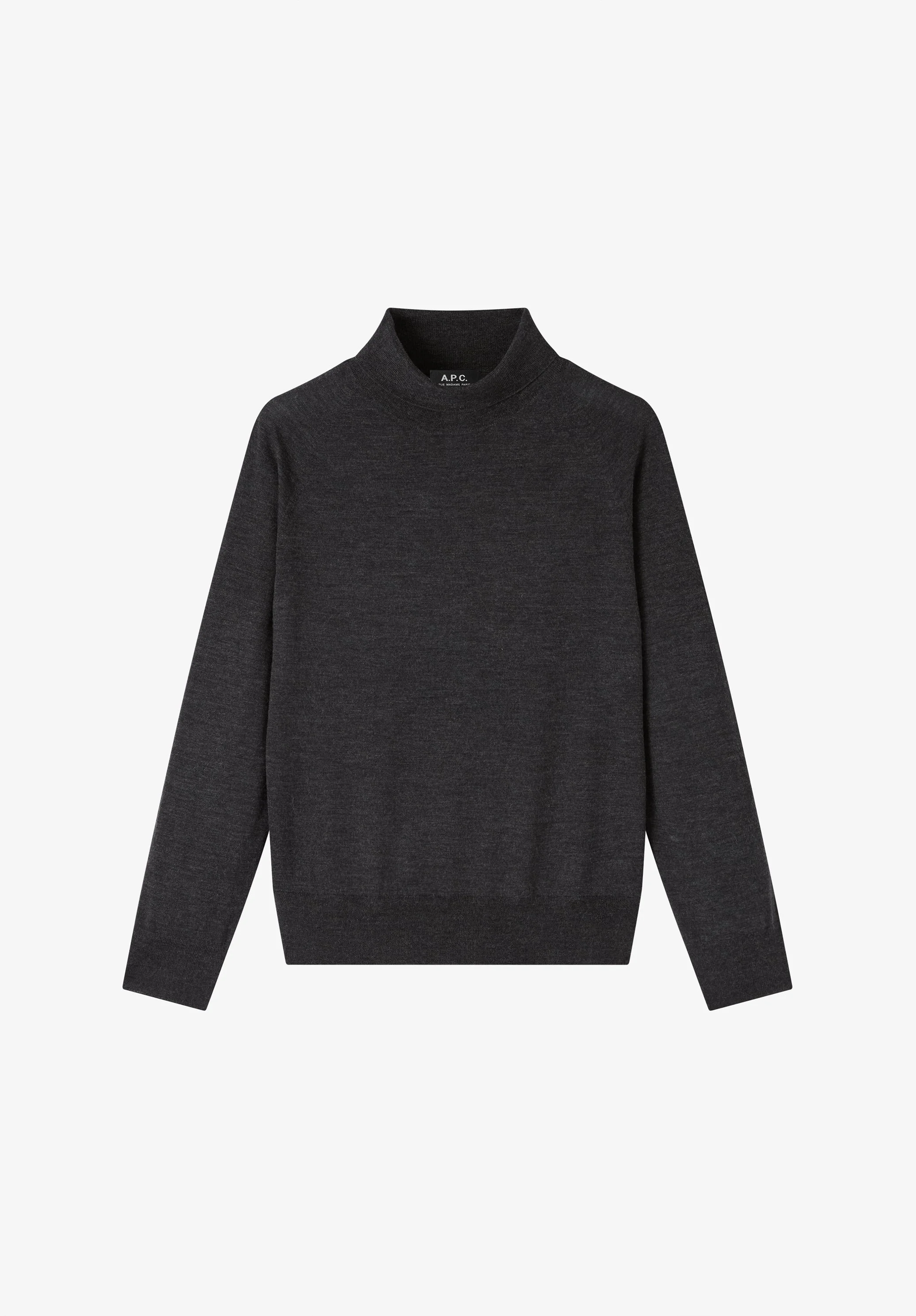 ANNE TURTLENECK - CHARCOAL GRAY WOOL TURTLENECK - 1