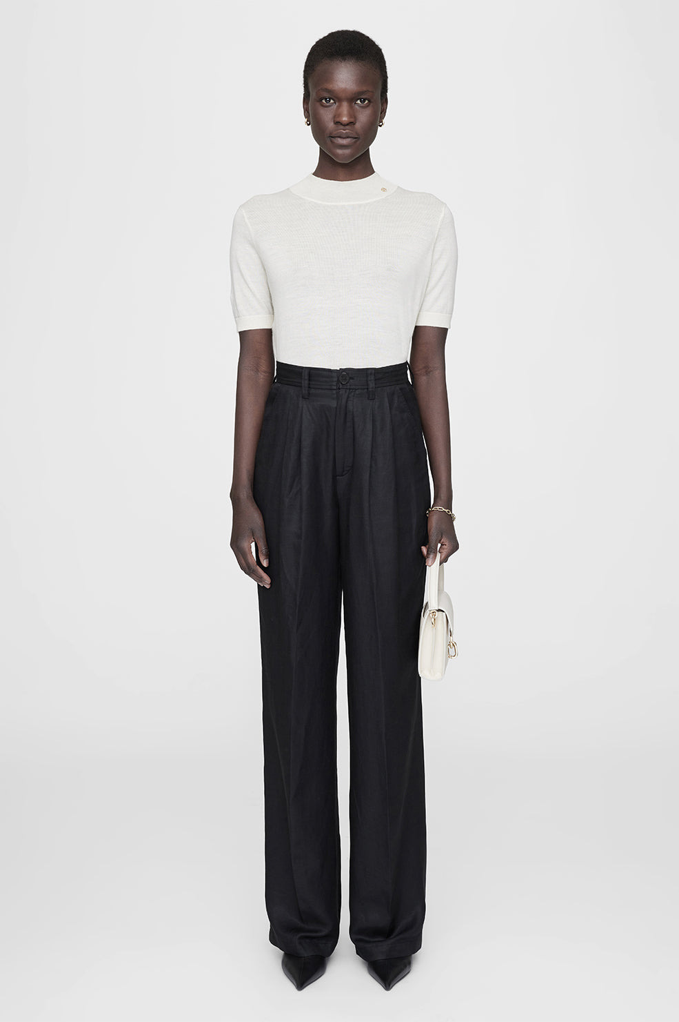 Carrie Pant - Black Linen Blend - 2