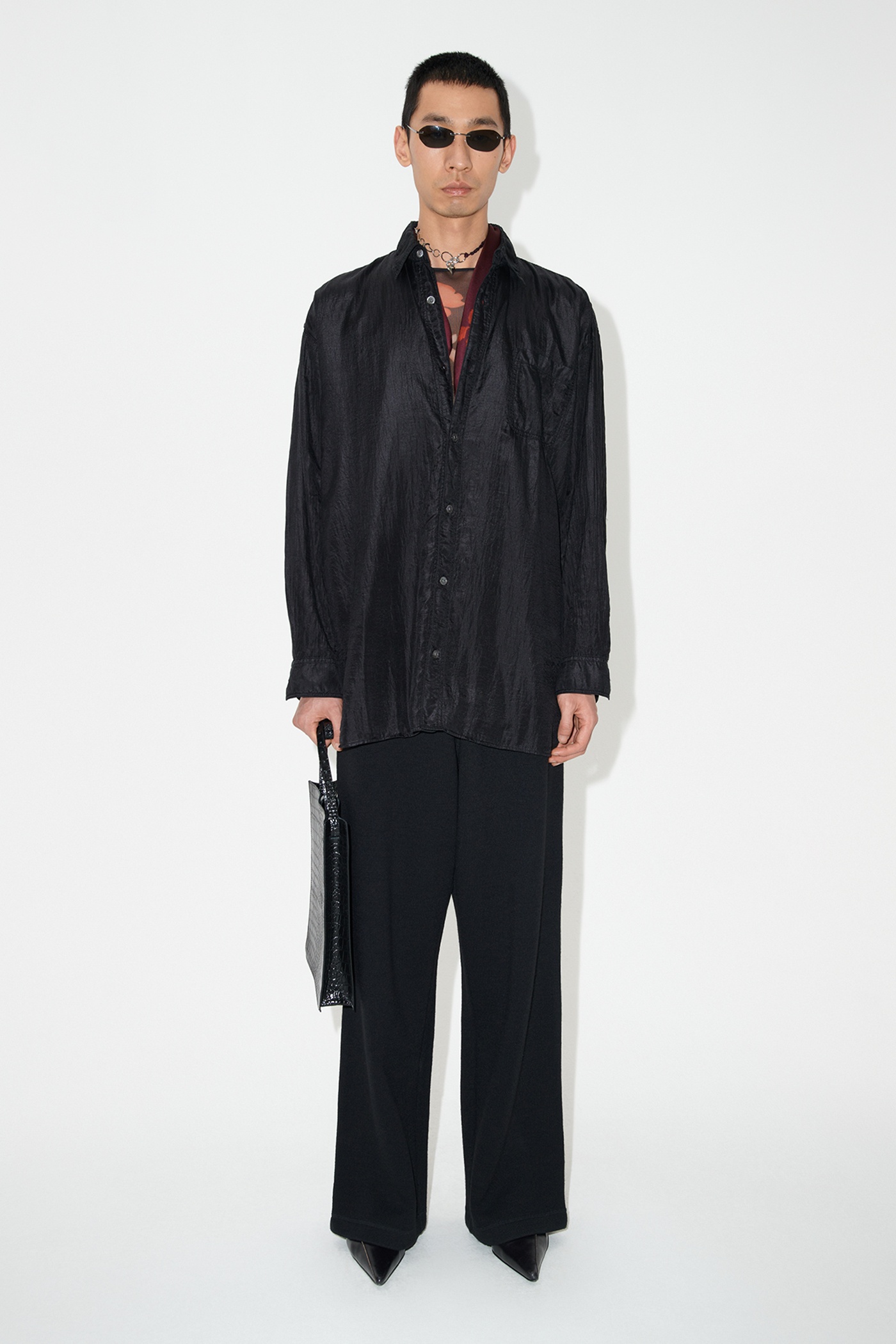 Darling Shirt Black Cotton Silk - 1