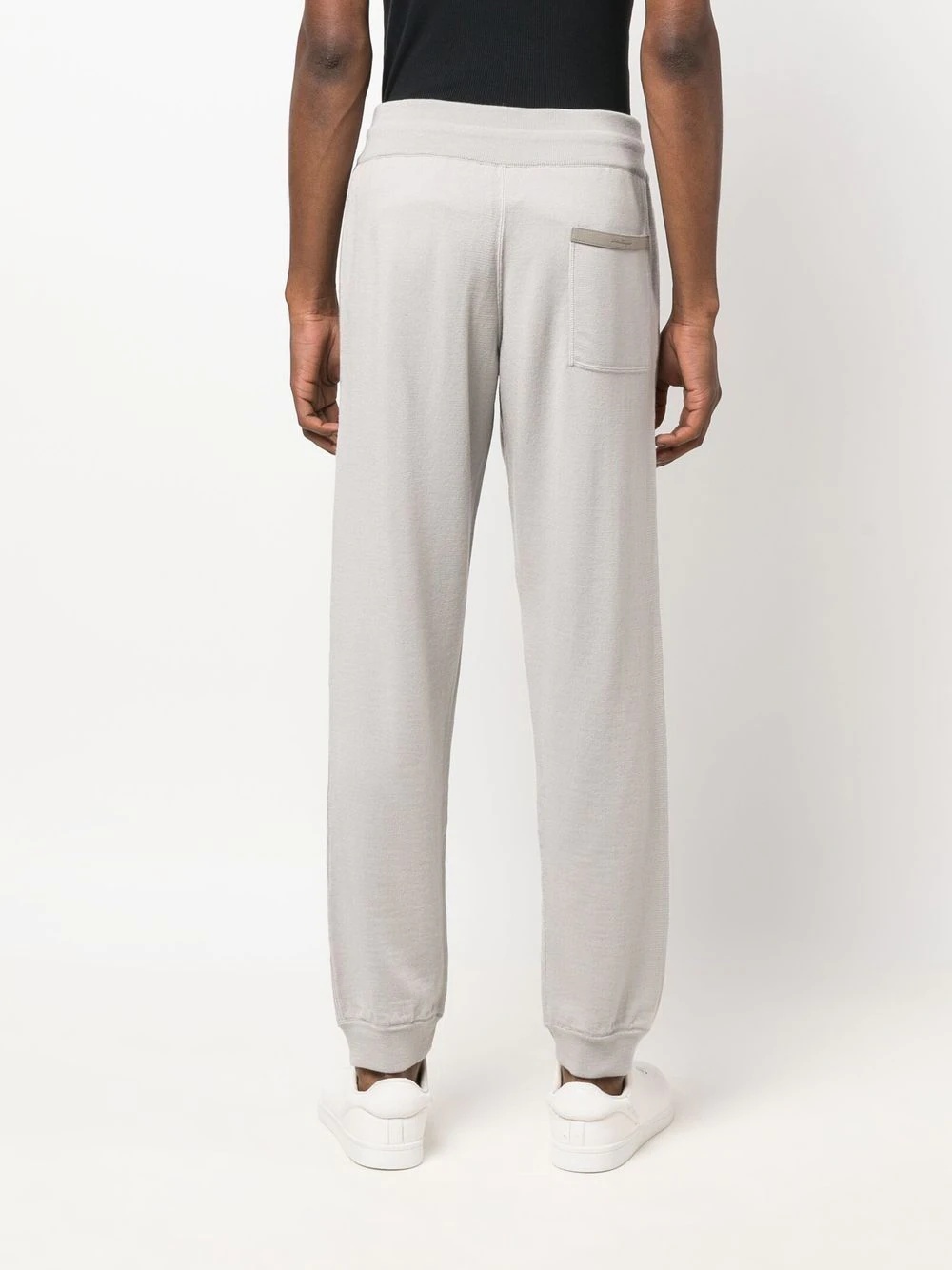 drawstring wool track trousers - 4