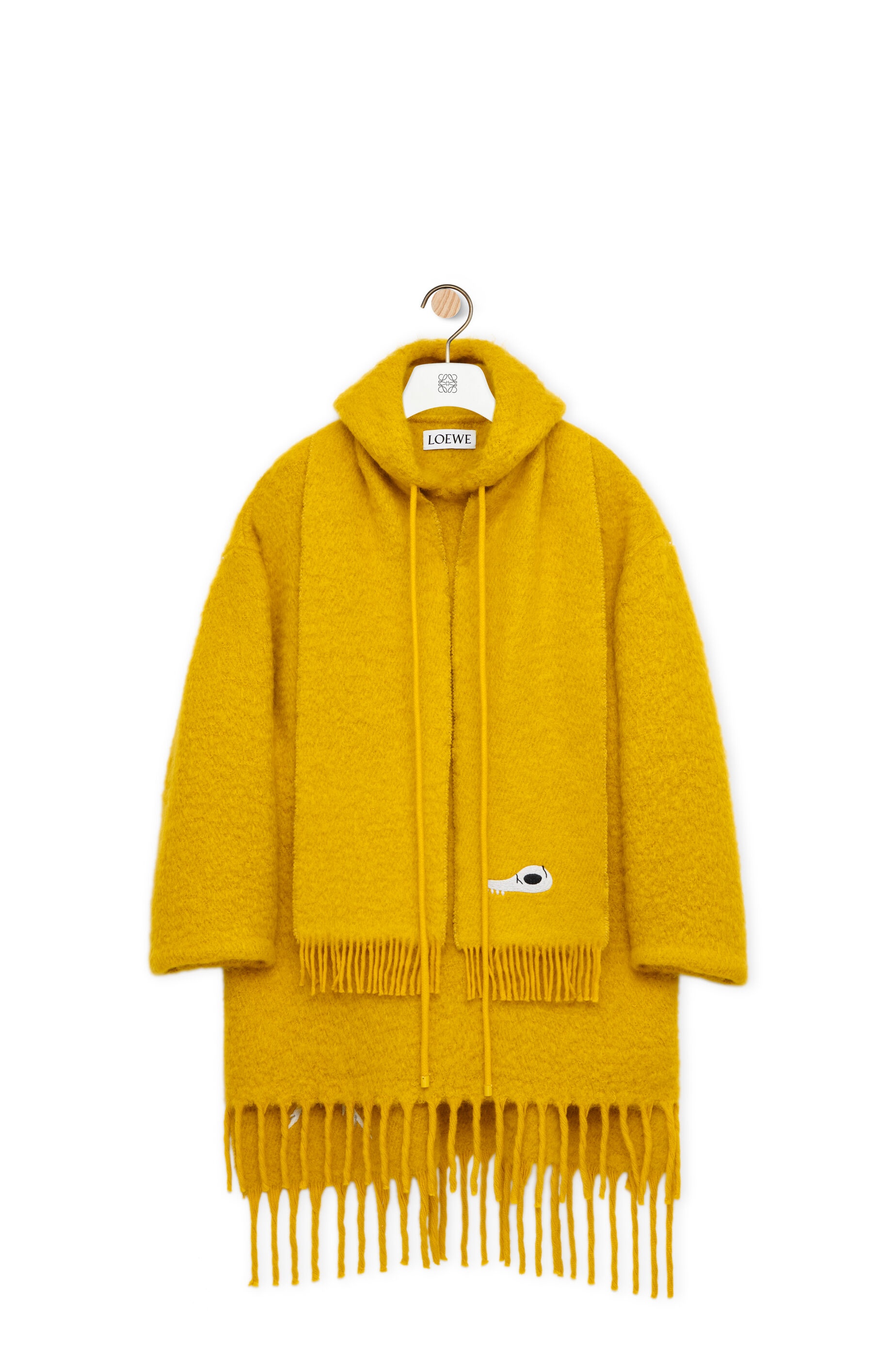 Scarf coat in wool and mohair - 1