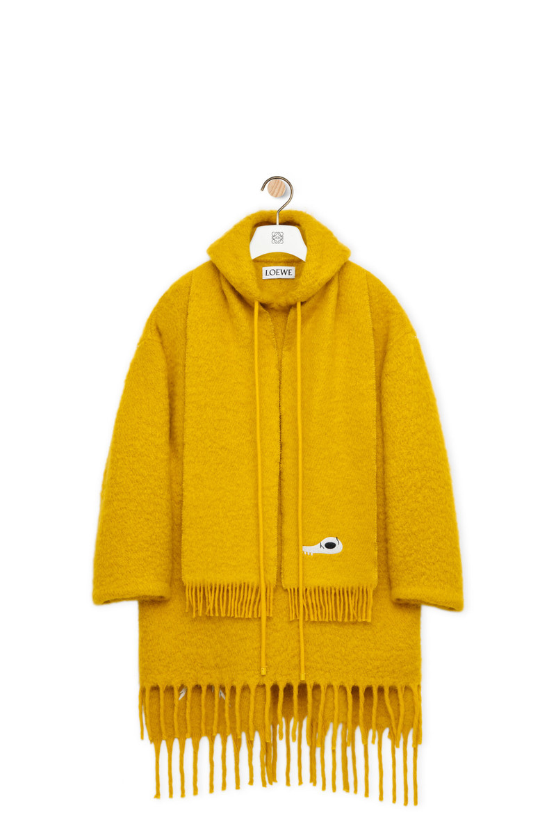 Scarf coat in wool and mohair 1